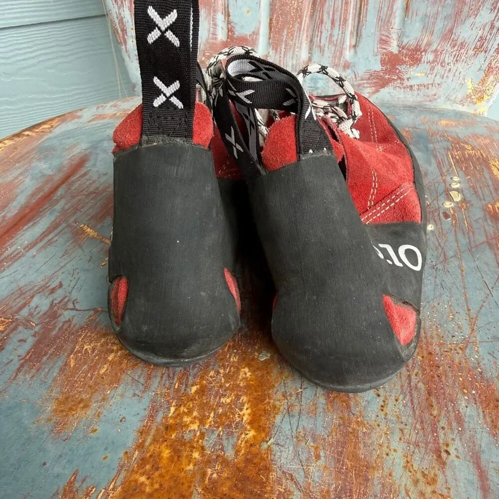 Five Ten 5.10 Coyote Red Suede Lace-Up Rock Climbing Shoes Stealth C4 Size 12